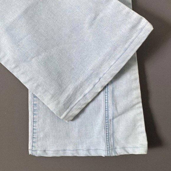 Y2K Etozs Light Wash Flare Jeans Stretch Denim Vintage Size 28 - Picture 5 of 10